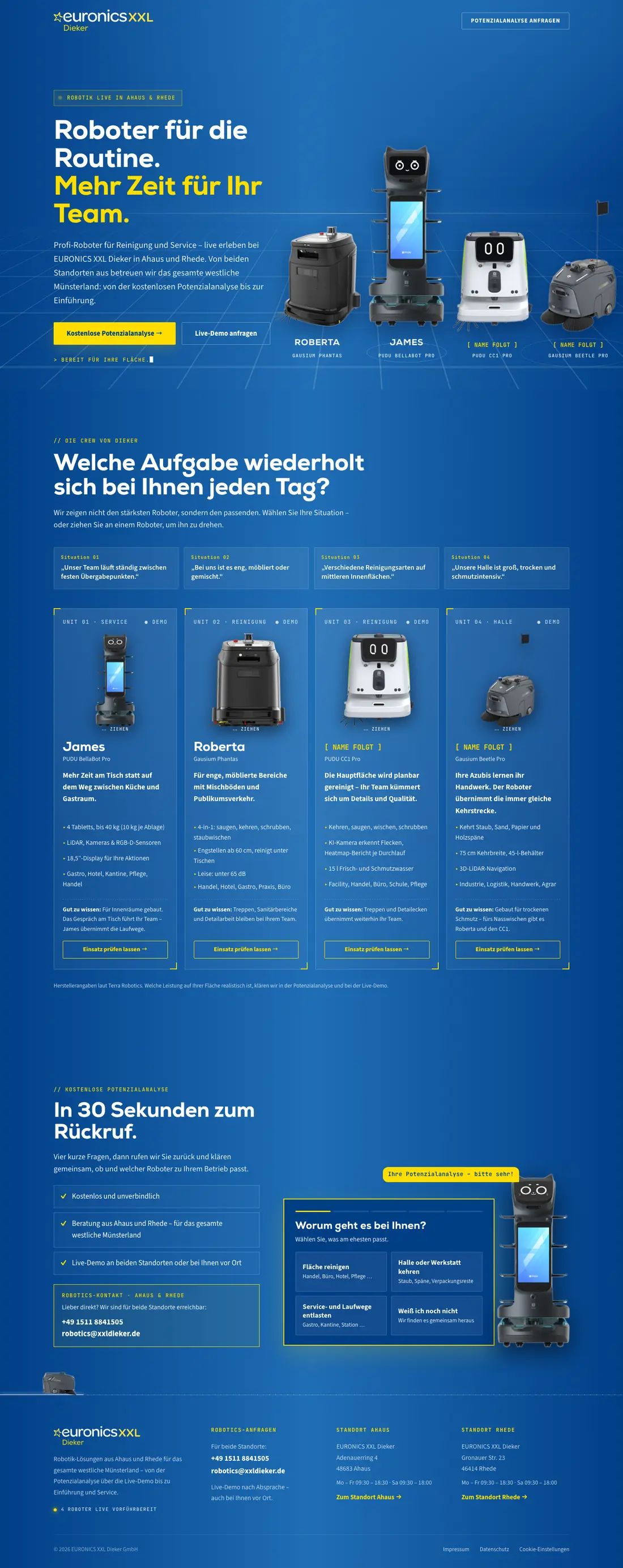 Robotik-Website EURONICS XXL Dieker